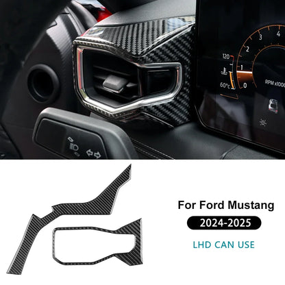 Real Soft Carbon Fiber Interior Trim for Ford Mustang GT / Dark Horse / EcoBoost (2024-2025) - 200000182:350853#Type B For LHD Black-200000182:350852#Type A For RHD Red-200000182:350850#Type A For RHD Black-200000182:350686#Type A For LHD Red-200000182:175#Type C For LHD Black-  DRIVEN - 15