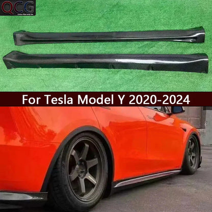 Real Carbon Fiber Side Skirt Splitters, Cupwings & Winglets for Tesla Model Y | Canards Body Kit - 14:200004889#FRP Matte Black-14:200004890#Carbon fiber-14:200004891#Forged carbon-  DRIVEN - 1