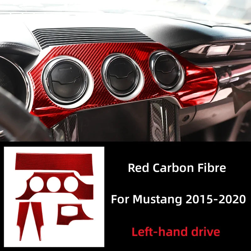 Carbon Fiber Dashboard Panel Trim for Ford Mustang GT (2015-2021) | Interior Decal Kit - 200000182:10;5:100014064#Left-hand drive-200000182:193;5:100014064#Left-hand drive-  DRIVEN - 7