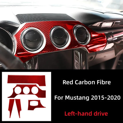Carbon Fiber Dashboard Panel Trim for Ford Mustang GT (2015-2021) | Interior Decal Kit - 200000182:10;5:100014064#Left-hand drive-200000182:193;5:100014064#Left-hand drive-  DRIVEN - 7