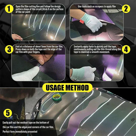Vinyl Wrap Cutting Tape | Finish Line Tape for Car, Motorcycle & Boat Film Installation - 200000182:350852#only 5m tape-  DRIVEN - 2