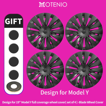 19" Blade Wheel Cover Caps for Tesla Model Y (2020–2024) | 4-Piece Full Coverage Hub Cap Set - 14:29#Cyclone Style;200007763:201336106-14:347#Arachnid Style;200007763:201336106-14:10#Storm Style;200007763:201336106-14:175#New Turbine Style;200007763:201336106-14:193#Blade Style;200007763:201336106-  DRIVEN - 7
