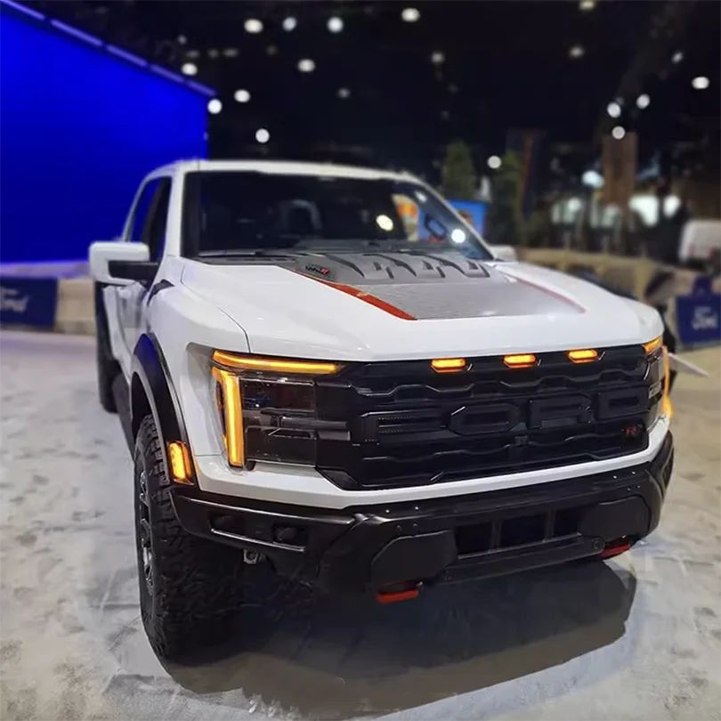 Sport R Bedside & Hood Stripe Decal Kit for Ford F-150 Raptor (2024) | Matte Black + Red Precut Vinyl - <none>-  DRIVEN - 3