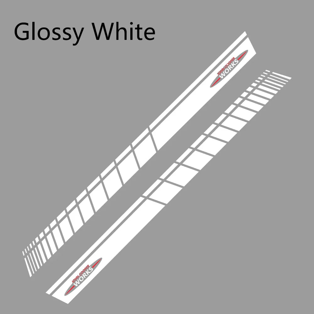 JCW Door Side Skirt Stripe Decal for Mini Cooper | 2-Piece Vinyl Decoration Kit - 200000182:193#Glossy Black-200000182:29#Glossy White-200000182:691#Glossy Gray-200000182:10#Glossy Red-200000182:366#Glossy Yellow-  DRIVEN - 12