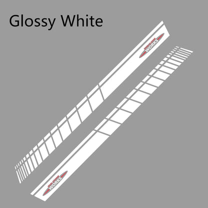 JCW Door Side Skirt Stripe Decal for Mini Cooper | 2-Piece Vinyl Decoration Kit - 200000182:193#Glossy Black-200000182:29#Glossy White-200000182:691#Glossy Gray-200000182:10#Glossy Red-200000182:366#Glossy Yellow-  DRIVEN - 12
