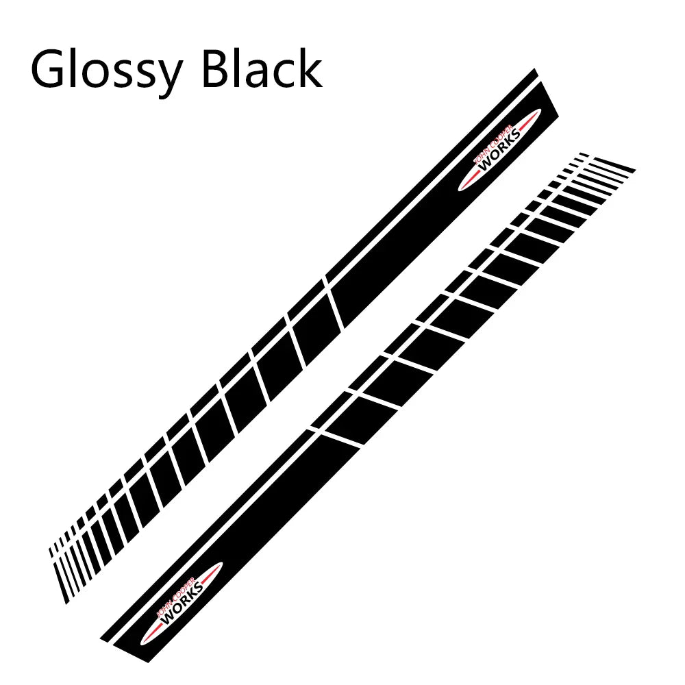 JCW Door Side Skirt Stripe Decal for Mini Cooper | 2-Piece Vinyl Decoration Kit - 200000182:193#Glossy Black-200000182:29#Glossy White-200000182:691#Glossy Gray-200000182:10#Glossy Red-200000182:366#Glossy Yellow-  DRIVEN - 11