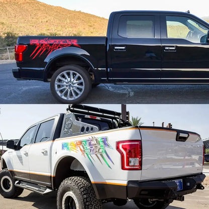 SVT Truck Bed Side Decal for Ford F-150 Raptor SVT | 2-Piece Pickup Vinyl Graphic - 200000182:350850#Glossy Black-200000182:350852#Glossy White-200000182:200006152#Matt Black-200000182:200004890#Carbon Fiber-200000182:691#Matt Silver-  DRIVEN - 3