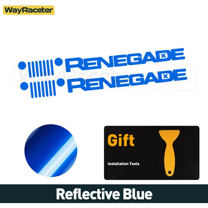 Jeep Renegade Hood & Fender Reflective Decal Kit – Grill Graphic Vinyl | Trailhawk, Sport (2 Pcs) - 200000182:366#Reflective yellow-200000182:350852#Reflective orange-200000182:173#Reflective blue-200000182:10#Reflective red-200000182:175#Reflective green-  DRIVEN - 9