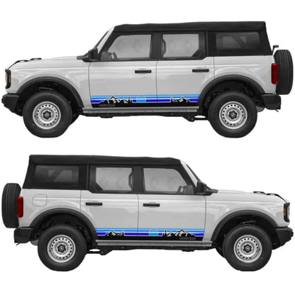 Retro Sunset Mountain Stripe Door Decal for Ford Bronco | Classic Side Vinyl Graphics - 200000182:691#C-200000182:29#B-200000182:193#A-  DRIVEN - 1