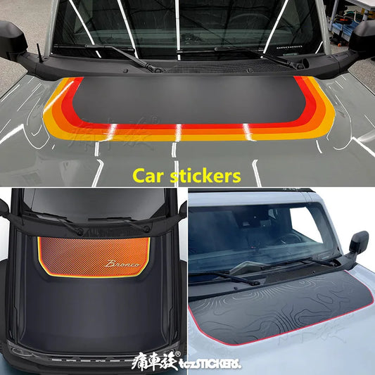 Custom Modified Hood Personality Vinyl Sticker for Ford Bronco | Special KK Film Wrap - 200000182:193#A-  DRIVEN - 2