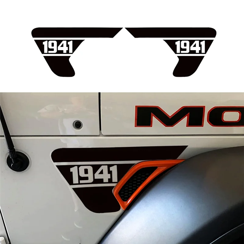 Jeep Wrangler JL & Gladiator JT Side Fender Vent “1941” Decal – Precut Black PVC Sticker (2018–2024) - 200000182:691#Black-  DRIVEN - 2