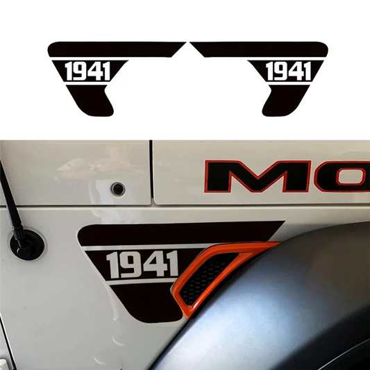 Jeep Wrangler JL & Gladiator JT Side Fender Vent “1941” Decal – Precut Black PVC Sticker (2018–2024) - 200000182:691#Black-  DRIVEN - 2