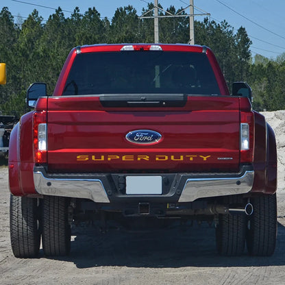 Tail Box Label Decal for Ford Super Duty F-250 / F-350 (2017–2021) | Pickup Vinyl Sticker - 200000182:496#Matt Silver-200000182:350686#Matt Gold-200000182:175#Glossy Blue-200000182:173#Matt Black-200000182:1052#Colorful Laser-  DRIVEN - 4