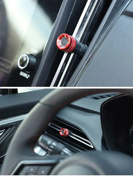 SFB CNC Central and Outer AC Knobs for 2022+ WRX - 200000182:29#red-200000182:193#silver-  DRIVEN - 1