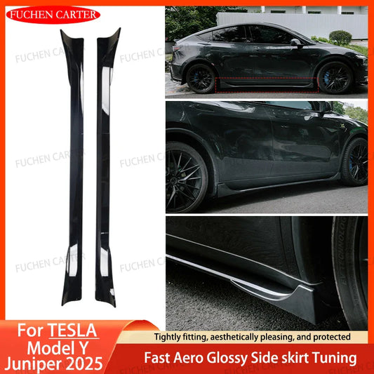 ABS Side Skirt Extension Body Kit for Tesla Model Y Juniper (2025) | Fast Aero Gloss Finish - 14:200004889#Matte Black-  DRIVEN - 1