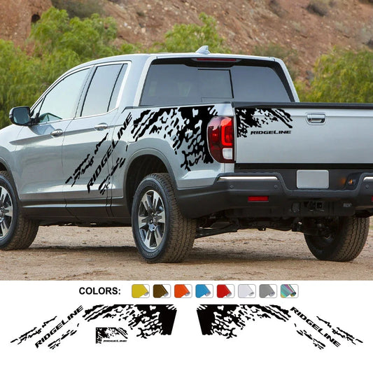 Splash Grunge Body Side Decal for Honda Ridgeline Sport / RTL / RTL-E | 3-Piece Matte Vinyl Kit - 200000182:193#Matt Gold-  DRIVEN - 1