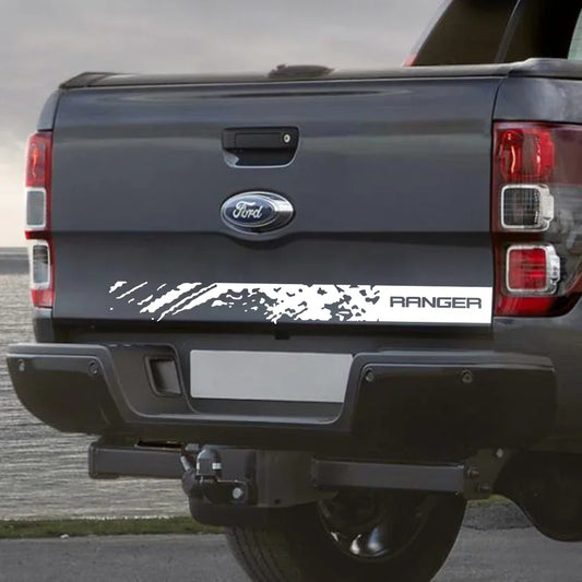 Back Door Tailgate Vinyl Decal for Ford Ranger Raptor T6 / Wildtrak | Pickup Truck Sticker - 200000182:10#Glossy Red-  DRIVEN - 2