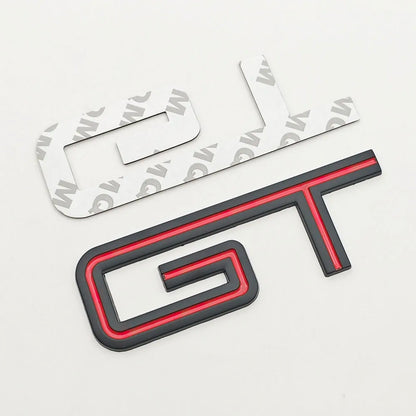 3D Chrome Metal GT Logo Trunk Badge | Ford F-150 / Mustang / Explorer / Ranger Decal - 200000182:691#Chrome Black-200000182:29#Black Red-200000182:193#Chrome Red-  DRIVEN - 9