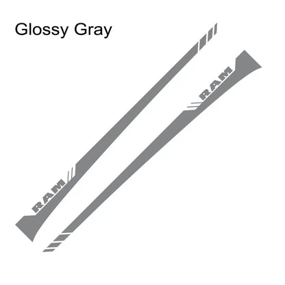 Dodge RAM Door Side Skirt Graphic Decal Kit (2 Pcs) – Custom Vinyl Sticker | 1500, 2500, Rebel, RTX | 12 Finishes - 200000182:10#Glossy Red-200000182:691#Glossy Gray-200000182:366#Glossy Yellow-200000182:350852#Glossy Orange-200000182:29#Glossy White-  DRIVEN - 13