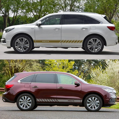 Long Door Side Skirt Stripe Decal for Acura RDX / MDX / TLX / ILX | Sport Vinyl 2-Piece Kit - 200000182:29#For RDX;355:203282822#Matt Silver-200000182:29#For RDX;355:203282817#Matt Gold-200000182:29#For RDX;355:203282820#Glossy Blue-200000182:29#For RDX;355:203282821#Matt Black-200000182:691#For ILX;355:203282823#Glossy Black-  DRIVEN - 4