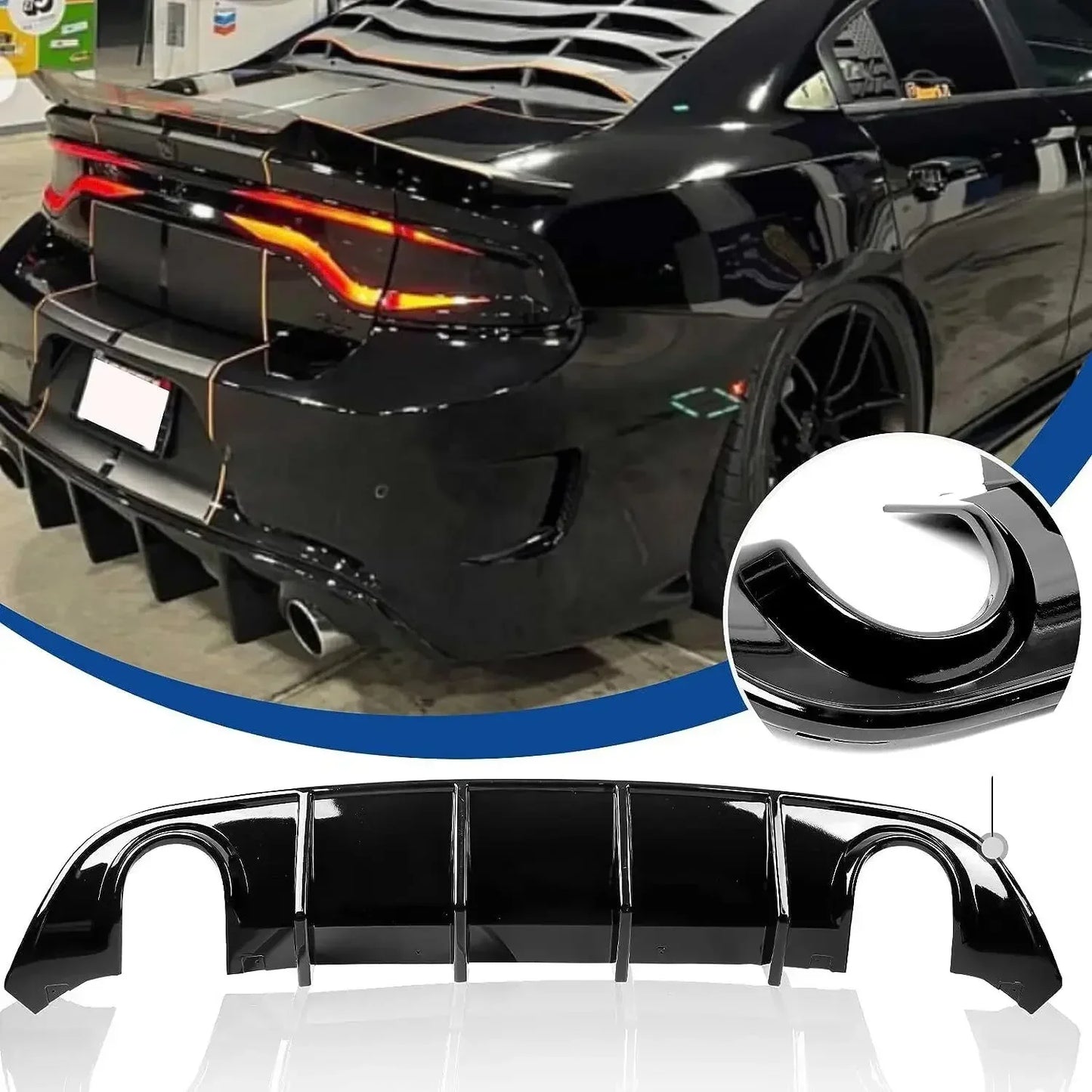 Rear Spoiler Diffuser Body Kit Posterior Lip for Dodge Charger SRT (2015–2021) | Envelope Style