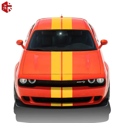 Front-to-Rear Racing Stripe Body Decal Kit | Hood, Roof, Trunk & Bonnet Vinyl Graphics - 200000182:366#Reflective Yellow-200000182:173#Reflective Blue-200000182:29#Gloss White-200000182:10#Gloss Red-200000182:200004890#Matte Black-  DRIVEN - 3