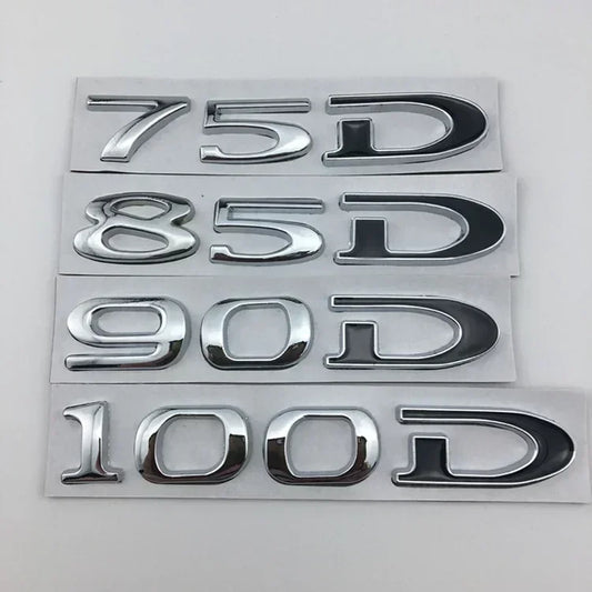 Rear Boot Trunk Tailgate Emblem Badge for Tesla Model 3 / S / X / Y | 75D 85D 90D 100D Sticker - 14:200004889#75D-  DRIVEN - 2