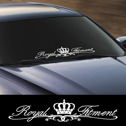 Crown Art Front Windshield Vinyl Sticker – Universal Fit | Car Styling Decal | 12 Finishes - 200000182:366#Glossy Yellow-200000182:350852#Glossy Orange-200000182:173#Matt Black-200000182:175#Glossy Blue-200000182:29#Glossy White-  DRIVEN - 1