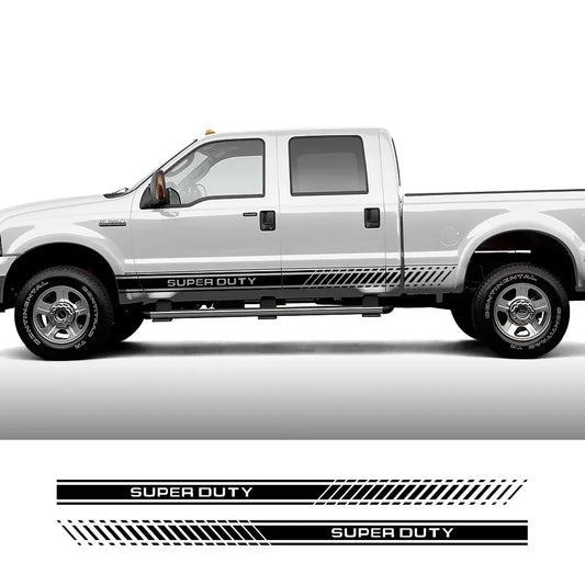 Door Side Body Stripe Decal for Ford Super Duty F-250 / F-350 / F-450 | Vinyl Truck Sticker 2-Pack - 200000182:771#Carbon Fiber-  DRIVEN - 1