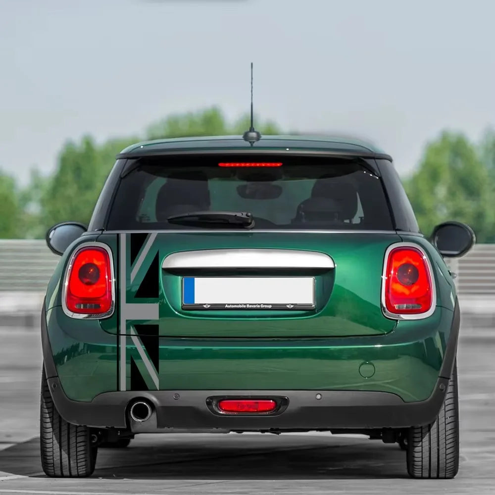 Union Jack Rear Trunk Decal for Mini Cooper One / JCW / S / Clubman / Countryman (F60, R60, R55) | Vinyl Styling Sticker - 200000182:193#Red Union Jack-200000182:29#Gray Union Jack-  DRIVEN - 5
