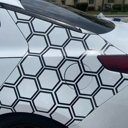 Universal Honeycomb Body Graphic Decal Film | Exterior Vinyl Decor Sticker for Cars & Trucks - 200000182:193#Black-200000182:29#Carbon Fiber-  DRIVEN - 3