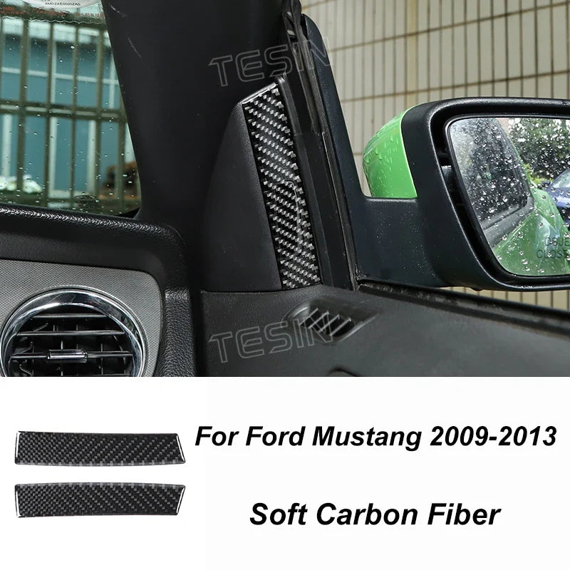 Carbon Fiber Grain Interior & Exterior Decoration Sticker for Ford Mustang (2009-2014) | Kit - 200000182:200013901#Door lock pin ring-200000182:202530813#Front fog lamp decor-200000182:200006158#Dashboard Panel-200000182:40808150#Headlight switch-200000182:200003699#Start key socket-  DRIVEN - 28