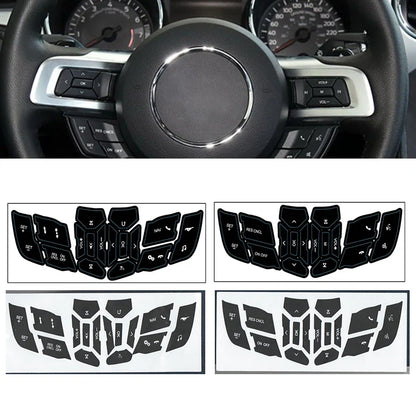 Steering Wheel Button Repair Sticker | 1-Piece Black Vinyl Control Decal for Cars - 200000182:350686#for 2019-2022-200000182:350850#for 2015-2018-  DRIVEN - 5