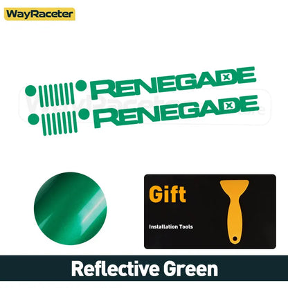Jeep Renegade Hood & Fender Reflective Decal Kit – Grill Graphic Vinyl | Trailhawk, Sport (2 Pcs) - 200000182:366#Reflective yellow-200000182:350852#Reflective orange-200000182:173#Reflective blue-200000182:10#Reflective red-200000182:175#Reflective green-  DRIVEN - 11
