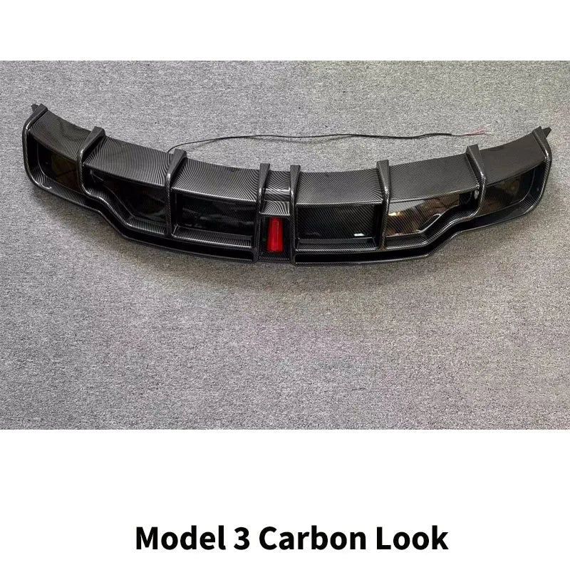 Glossy Black ABS Rear Bumper Diffuser Body Kit for Tesla Model 3 / Model Y (2016–2023) - 14:200001951#Model Y Carbon Look-14:200002130#Model Y Glossy Black-14:200003699#Model Y Matte Black-14:200004891#Model 3 Carbon Look-14:200004890#Model 3 Glossy Black-  DRIVEN - 9