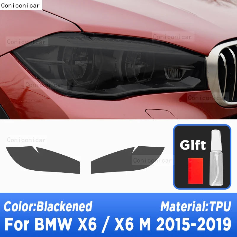Headlight Anti-Scratch Film for BMW X6 F16 / G06 / X6M F86 / F96 (2015-2022) | Exterior Vinyl - 200000182:193#2015-2019-200000182:29#2020-2022-  DRIVEN - 7