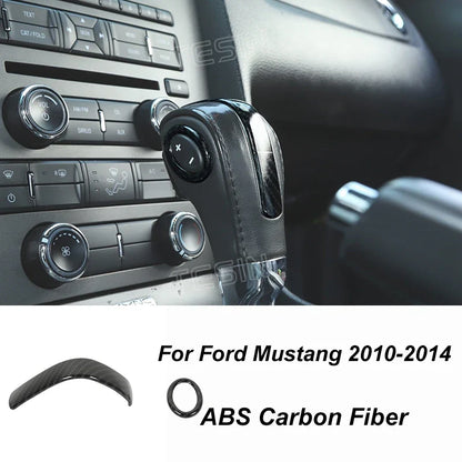 Carbon Fiber Grain Interior & Exterior Decoration Sticker for Ford Mustang (2009-2014) | Kit - 200000182:200013901#Door lock pin ring-200000182:202530813#Front fog lamp decor-200000182:200006158#Dashboard Panel-200000182:40808150#Headlight switch-200000182:200003699#Start key socket-  DRIVEN - 19