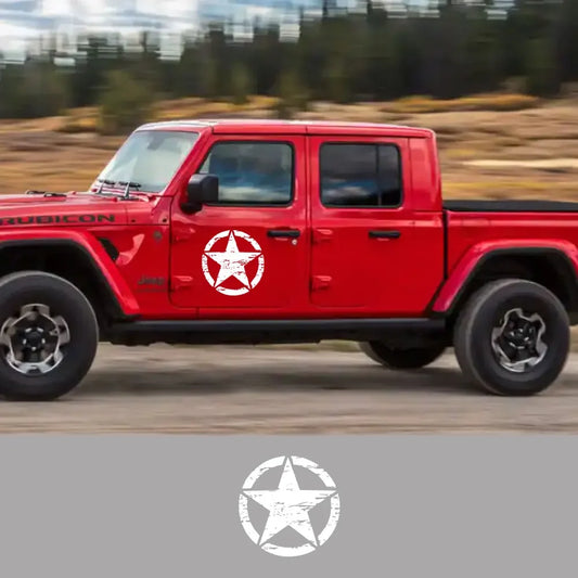 Hood & Door Star Decal for Jeep Cherokee / Patriot / Compass / Wrangler JK/JL/TJ/YJ | Vinyl Sticker - 200000182:691#Gray;5:200000990#35cm x 35cm 1pcs-  DRIVEN - 1