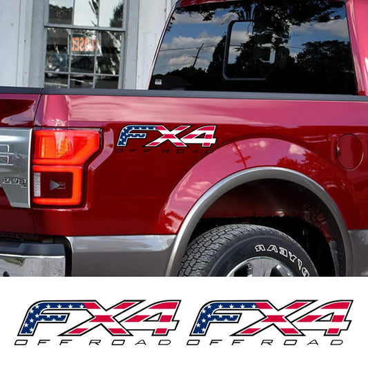 American FX4 Off-Road Sticker for Ford Ranger / F-150 / Raptor | 2-Piece Vinyl Decal - 200000182:193#American Style FX4;355:203282824#2 Pairs;5:200000990#17x4.6cm-  DRIVEN - 2