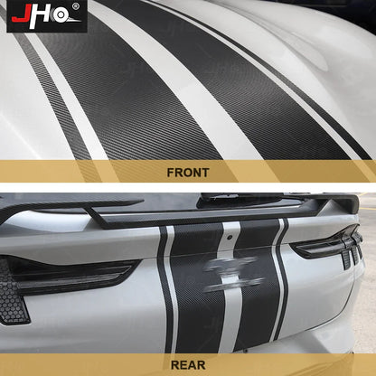 Ford Mustang Mach-E Hood & Body Stripe Decal Kit – 3D Carbon Fiber Vinyl (2021–2023) - 200000182:193#Stripe Sticker Kit-  DRIVEN - 3