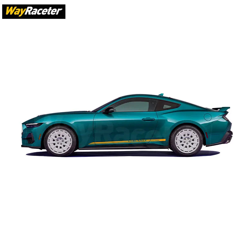 Carbon Fiber Door Side Stripe Skirt Decal for Ford Mustang (2020+) | Vinyl Sticker - 200000182:193#Glossy black-200000182:29#Glossy white-200000182:691#Glossy carbon black-200000182:10#Glossy red-200000182:350853#Reflective green-  DRIVEN - 5