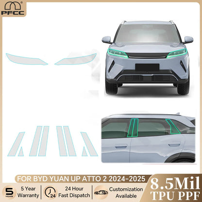 Precut PPF for BYD Yuan UP / Atto 2 (2024–2025) | TPU Headlight, Mirror & Pillar Protection - 200000182:29#Rearview Mirror Film-200000182:691#B C Pillars Film-200000182:193#Headlight Film-  DRIVEN - 1