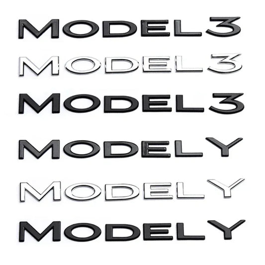 Original 3D ABS Letter Logo Emblem for Tesla Model 3 / Model Y | Rear Tailgate Trunk Badge - 200000182:10#MODEL Y Gloss Black-  DRIVEN - 1