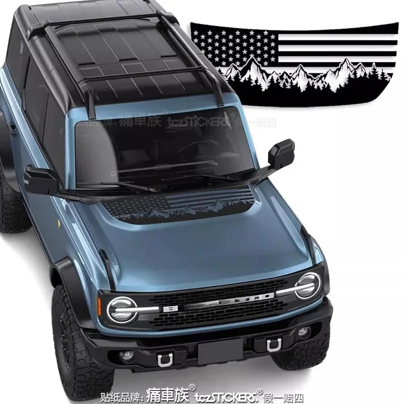 Hood Sporty Fashionable Professional Vinyl Kit for Ford Bronco | PVC Appearance Wrap - 200000182:193#A-200000182:29#B-200000182:691#C-200000182:10#D-200000182:350852#E-  DRIVEN - 7