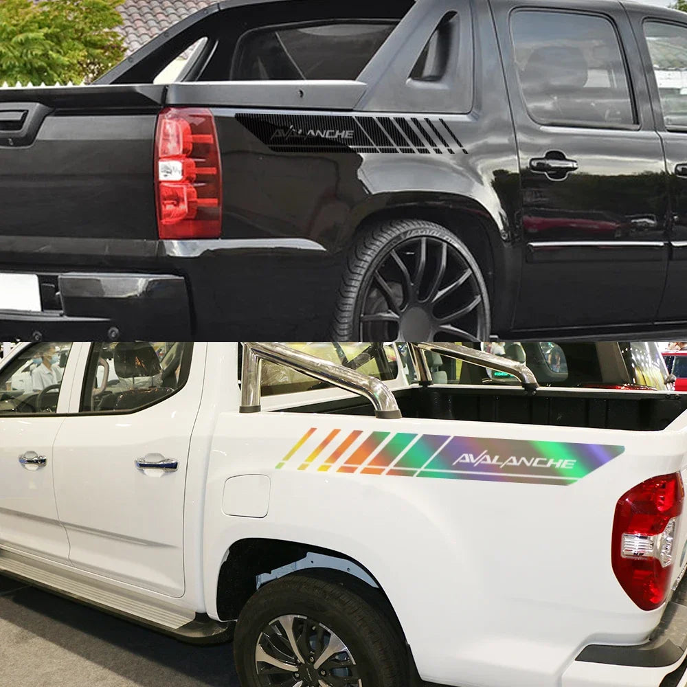 Rear Trunk Side Decal for Chevrolet Avalanche | Vinyl Truck Graphics 2-Pack - 200000182:29#Glossy White-200000182:193#Glossy Black-200000182:10#Glossy Red-200000182:691#Glossy Gray-200000182:366#Glossy Yellow-  DRIVEN - 3