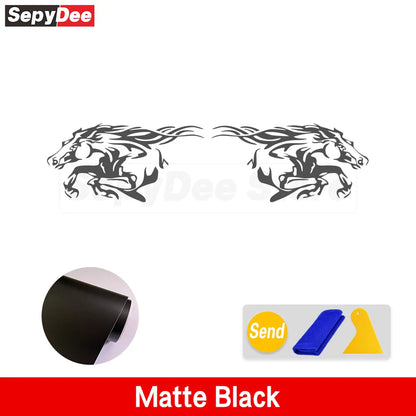 Running Horse Side & Rear Fender Decal | 2-Piece Vinyl for Mustang, Challenger, Porsche & Ford - 200000182:200211869#Silver Grey;5:100014065#100x50CM-200000182:200211869#Silver Grey;5:361386#60x30CM-200000182:200211869#Silver Grey;5:100014064#80x40CM-200000182:200211869#Silver Grey;5:200000990#40x20CM-200000182:200211869#Silver Grey;5:361385#50x25CM-  DRIVEN - 13