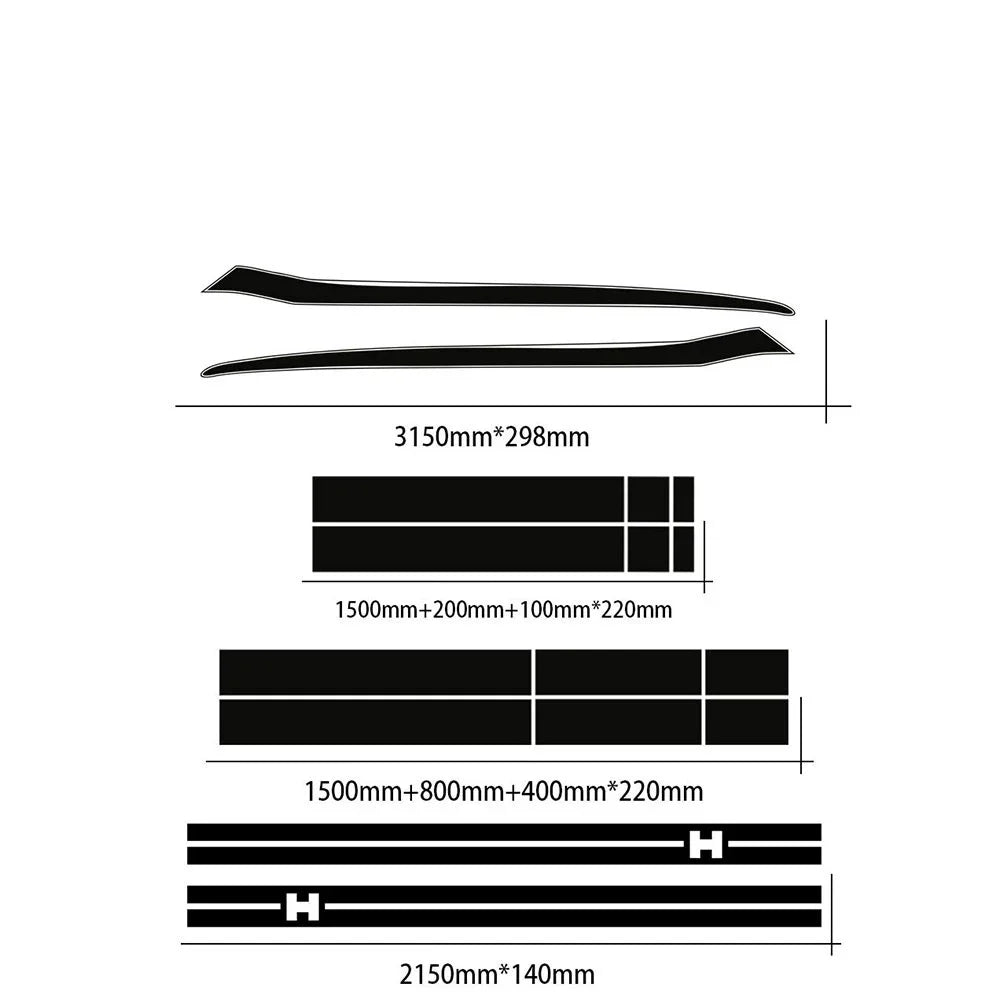 Full-Coverage Racing Stripe Kit | Door Side, Hood, Rear, Waistline & Skirt Vinyl Decal - 200000182:366#1 set Style 1;5:100014064#Glossy Red-200000182:366#1 set Style 1;5:100014065#Glossy Yellow-200000182:366#1 set Style 1;5:361385#Glossy Black-200000182:366#1 set Style 1;5:361386#Glossy Gray-200000182:175#1 Set Stye 2;5:361385#Glossy Black-  DRIVEN - 10