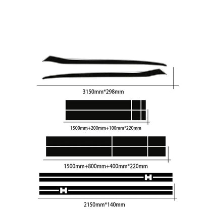 Full-Coverage Racing Stripe Kit | Door Side, Hood, Rear, Waistline & Skirt Vinyl Decal - 200000182:366#1 set Style 1;5:100014064#Glossy Red-200000182:366#1 set Style 1;5:100014065#Glossy Yellow-200000182:366#1 set Style 1;5:361385#Glossy Black-200000182:366#1 set Style 1;5:361386#Glossy Gray-200000182:175#1 Set Stye 2;5:361385#Glossy Black-  DRIVEN - 10