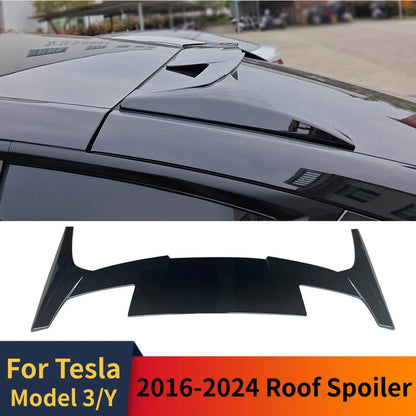 Rear Roof & Trunk Spoiler Wing Body Kit for Tesla Model Y | ABS Tuning Styling Accessory - 14:200004890#Glossy Black-14:200004889#Carbon Look-  DRIVEN - 1