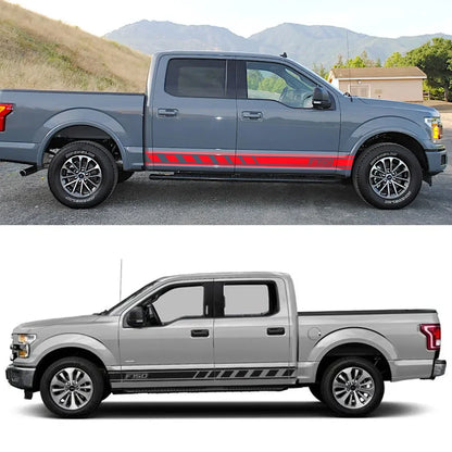 Door Side Skirt Stripe Decal for Ford F-150 Raptor | 2-Piece Pickup Truck Vinyl Graphic - 200000182:771#Carbon Fiber-200000182:29#Glossy White-200000182:691#Glossy Gray-200000182:193#Glossy Black-200000182:366#Glossy Yellow-  DRIVEN - 3